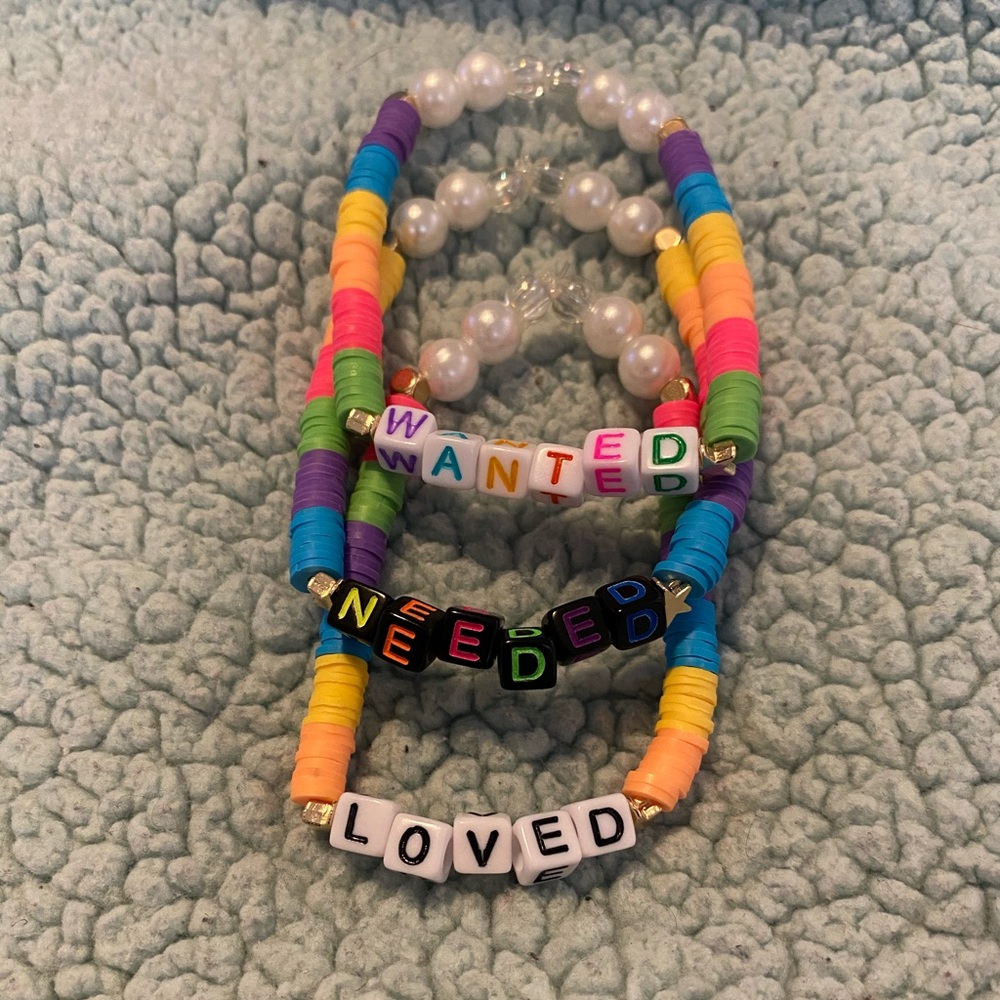 WANTED • NEEDED • LOVED 3 piece bracelet set